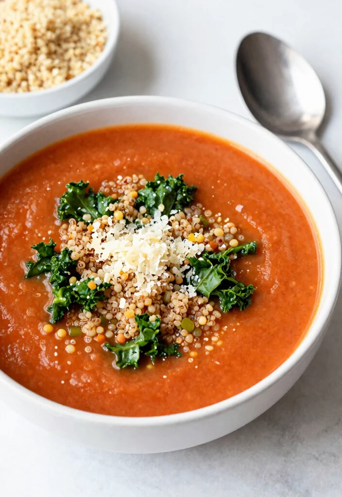 17 Canned Tomato Soup Recipes Cozy Quick Comfort - 11. Tomato Soup with Quinoa and Kale 1