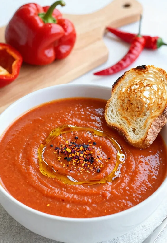 17 Canned Tomato Soup Recipes Cozy Quick Comfort - 2. Spicy Tomato Soup with Roasted Red Peppers 1