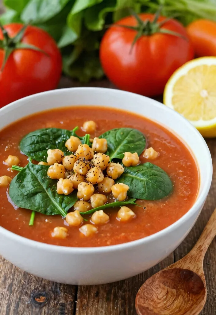 17 Canned Tomato Soup Recipes Cozy Quick Comfort - 5. Tomato Soup with Chickpeas and Spinach 1