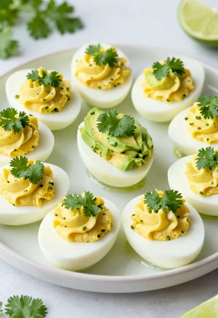 18 Appetizer Recipes for Party Easy Crowd Pleasers - 8. Deviled Eggs with Avocado 1