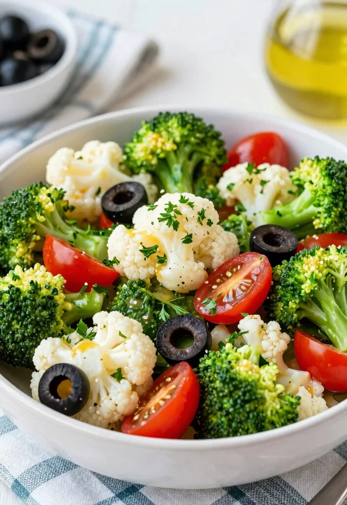 18 Broccoli Cauliflower Salad Recipes Fresh Crunchy Bowls - 15. Italian Broccoli Cauliflower Salad 1