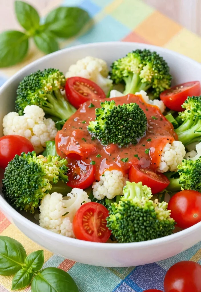 18 Broccoli Cauliflower Salad Recipes Fresh Crunchy Bowls - 16. Broccoli Cauliflower Salad with Tomato Basil Dressing 1