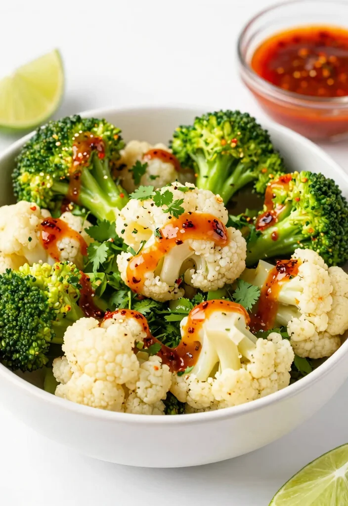18 Broccoli Cauliflower Salad Recipes Fresh Crunchy Bowls - 8. Spicy Sriracha Broccoli Cauliflower Salad 1