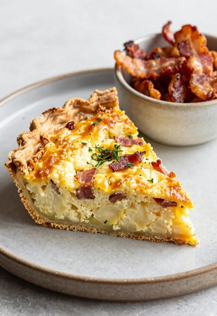18 Crustless Quiche Recipes: Easy Protein-Packed Meals - 9. Cauliflower and Bacon Crustless Quiche 1