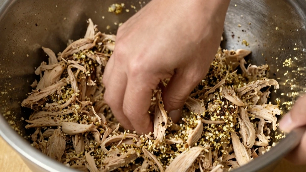 Cheddar Ranch Chicken Burgers Perfect for Family Meals - Step 2: Mix Chicken and Seasonings 1