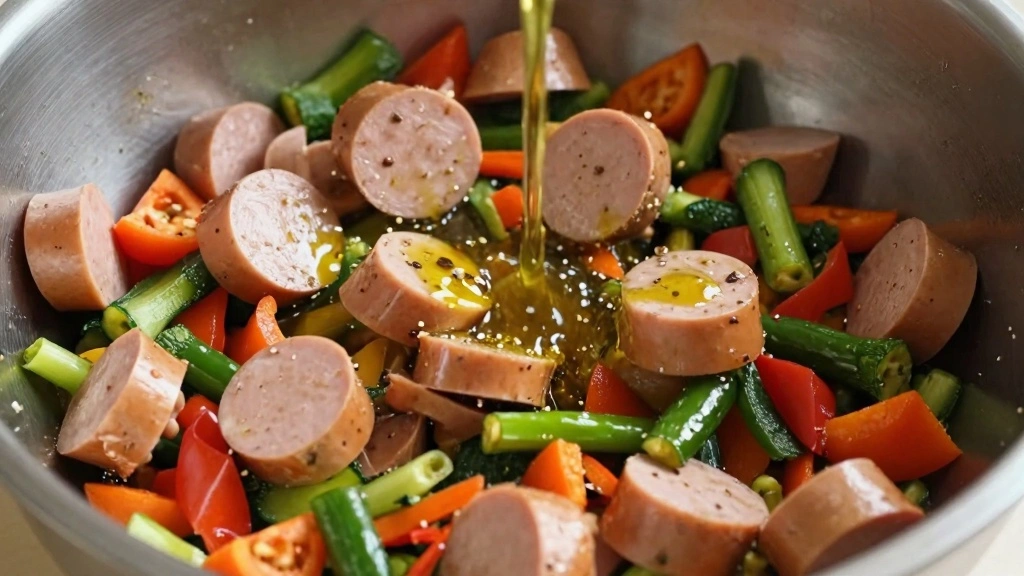 Chicken Sausage Sheet Pan Meal With Easy Cleanup - Step 3: Season the Ingredients 1